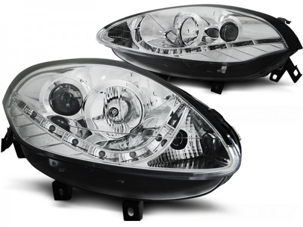Scheinwerfer LED Tagfahrlicht Optik für Fiat Bravo 2 Bj. 07-14 Chrom