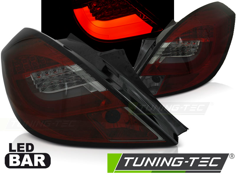 LED Lightbar Rückleuchten für Opel Corsa D (3-Türer) Bj. 06-14 Rot/Smoke