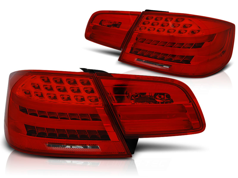 LED Lightbar Rückleuchten für BMW E92 Coupe Bj. 06-10 Rot/Chrom LCI Optik