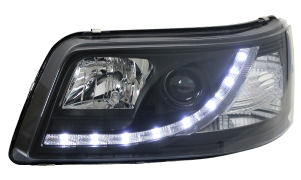 Scheinwerfer DRL LED Tagfahrlicht für VW T5 Bj. 03-09 Schwarz