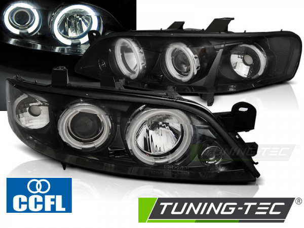 Scheinwerfer CCFL Angel Eyes für Opel Vectra B Facelift Bj. 99-02 Schwarz