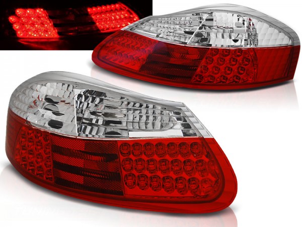 LED Rückleuchten für Porsche Boxster 986 Bj. 96-04 Rot/Chrom