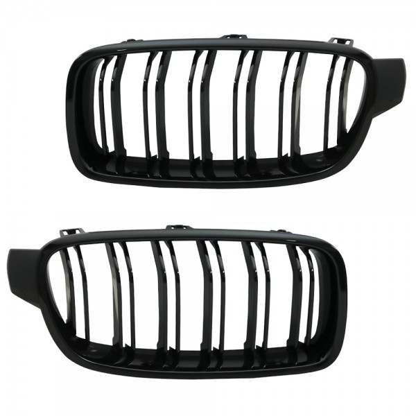 Nieren Kühlergrill für 3er BMW F30 F31 2011- Schwarz Klavierlack Doppelsteg