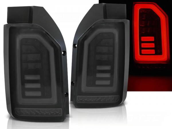 Voll LED Lightbar Rückleuchten für VW T6 Bj. 15-19 Smoke (Heckklappe / Halogen) w.L.
