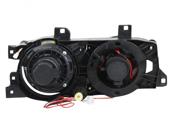 Scheinwerfer Angel Eyes für BMW 5er E34 7er E32 Bj. 86-95 Schwarz