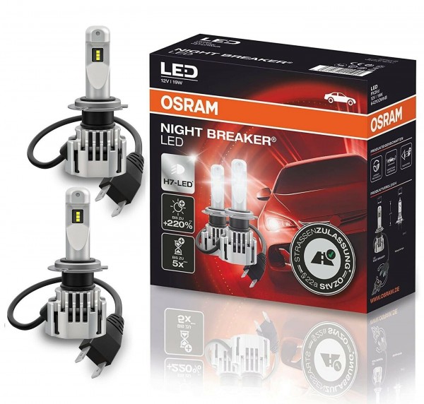 OSRAM H7 NIGHT BREAKER LED Scheinwerferlampe +220% Helligkeit 12V 19W Glühbirnen