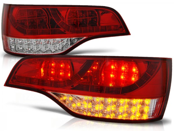 LED Rückleuchten für Audi Q7 4L Bj. 05-09 Rot/Chrom