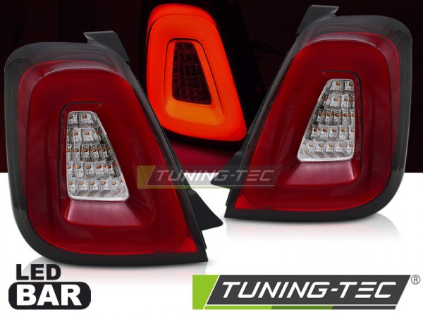 LED Lightbar Rückleuchten für Fiat 500 500C Bj. 15-24 Rot