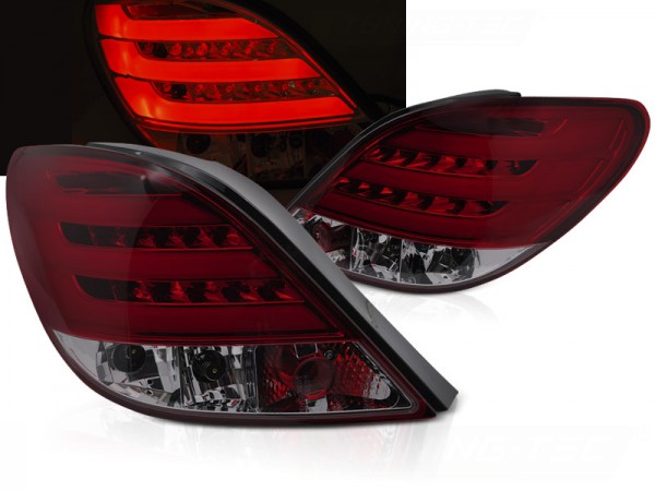 LED Lightbar Rückleuchten für Peugeot 207 Bj. 06-09 Rot/Smoke