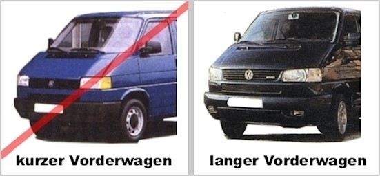 Scheinwerfer für VW T4 Bus Multivan Bj. 96-03 Schwarz langer Vorderwagen