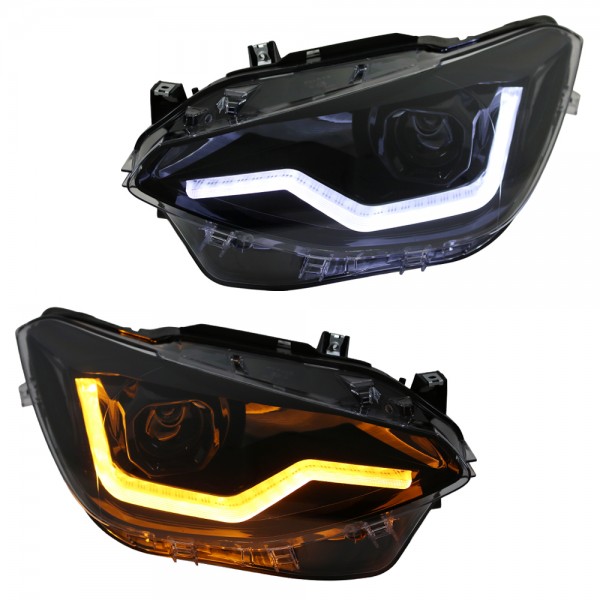 Voll LED Scheinwerfer Tagfahrlicht für BMW 1er F20 F21 Bj. 11-14 Schwarz