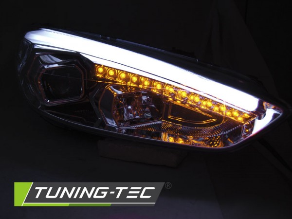 Scheinwerfer DRL LED Tagfahrlicht für Ford Focus 3 Bj. 15-18 Chrom