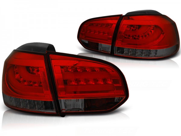 LED Lightbar Rückleuchten für VW Golf 6 (VI) Bj. 08-12 Rot/Smoke