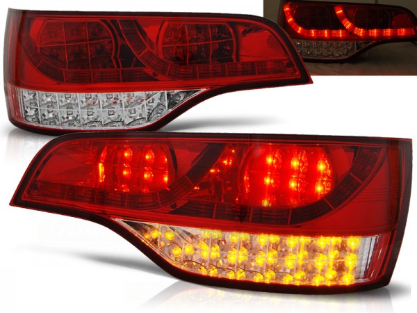 LED Rückleuchten für Audi Q7 4L Bj. 05-09 Rot/Chrom
