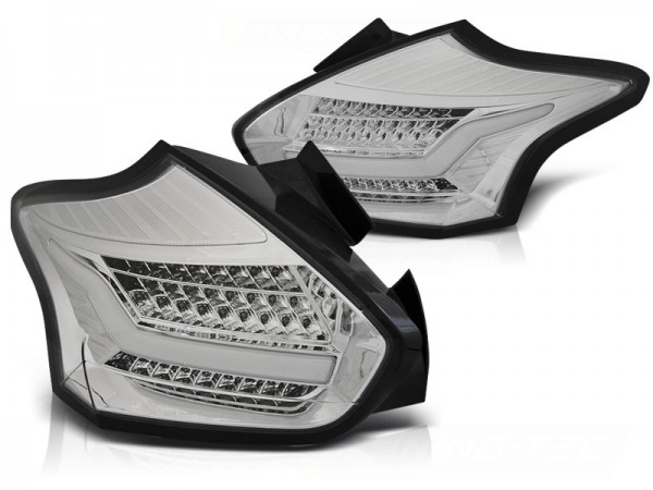 LED Lightbar Rückleuchten für Ford Focus MK3 Bj. 15-18 Chrom dynamischer Blinker
