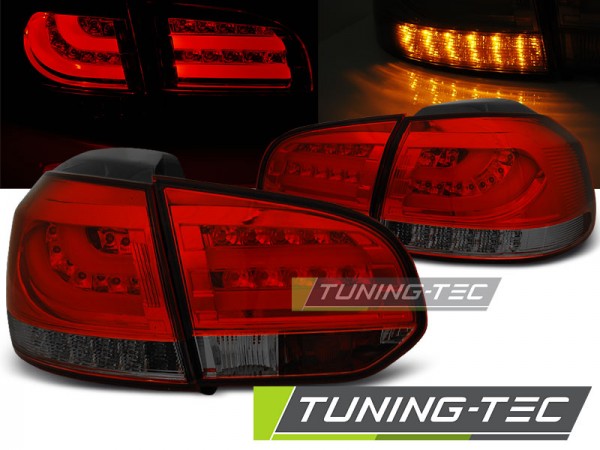 LED Lightbar Rückleuchten für VW Golf 6 (VI) Bj. 08-12 Rot/Smoke