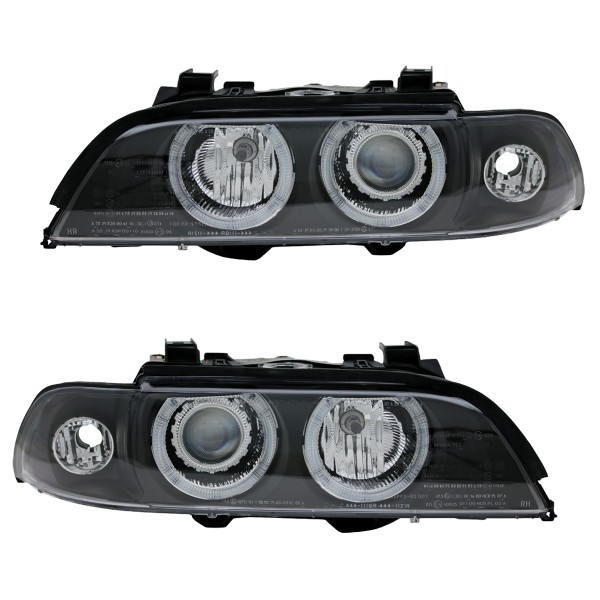 Xenon Scheinwerfer Angel Eyes für BMW 5er E39 Bj. 95-00 Schwarz