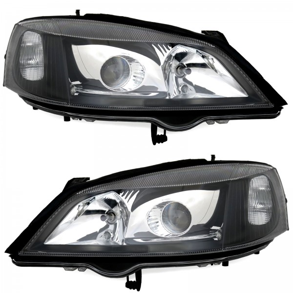 Scheinwerfer Klarglas Projektor für Opel Astra G Bj. 98-05 Schwarz