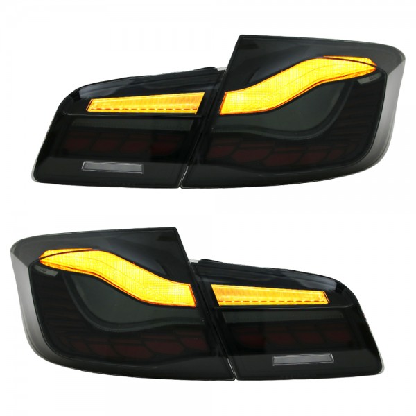Voll LED Rückleuchten für BMW F10 Limo Bj. 10-16 Smoke in OLED Technik dynamischer Blinker