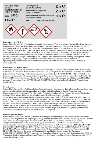 FOLIATEC Bremssattellack Neon Grün Bremssattelfarbe Bremssattel 2182