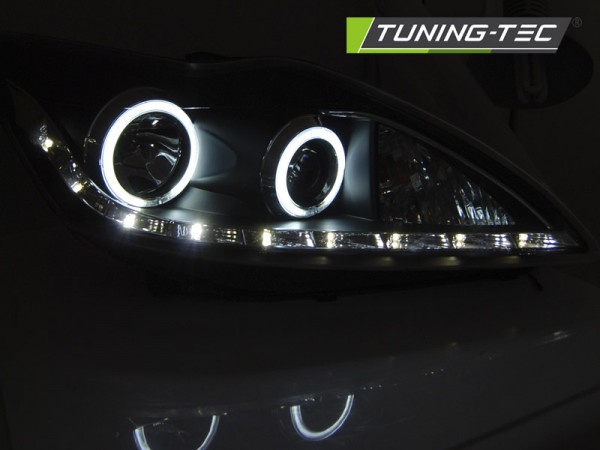 Scheinwerfer CCFL Angel Eyes für Ford Focus 2 Facelift Bj. 08-10 Schwarz