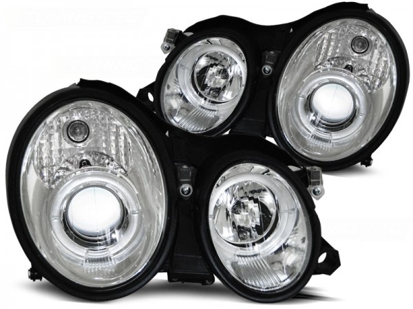 Scheinwerfer Angel Eyes für Mercedes CLK W208 Bj. 97-02 Chrom