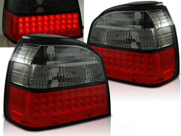 LED Rückleuchten für VW Golf 3 (III) Limo Bj. 91-98 Rot/Smoke