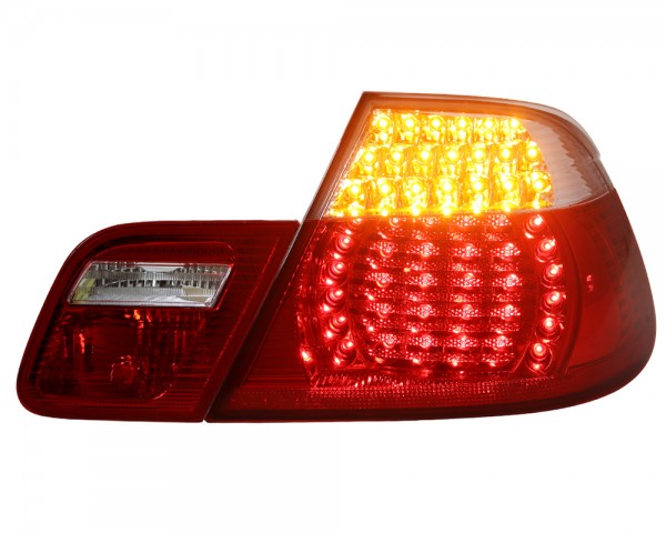 LED Rückleuchten für BMW E46 Cabrio Bj. 00-03 Rot/Chrom