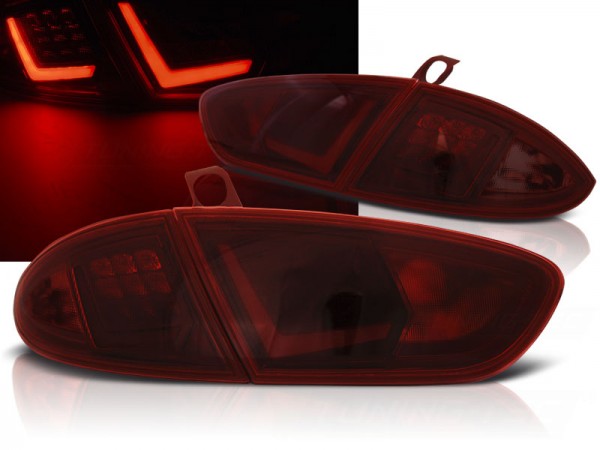 LED Lightbar Rückleuchten für Seat Leon 1P1 Facelift Bj. 09-12 Rot/Smoke