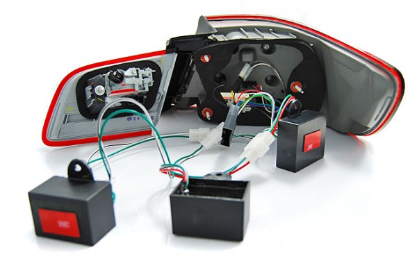 LED Lightbar Rückleuchten für BMW E92 Coupe Bj. 06-10 Rot/Smoke LCI Optik