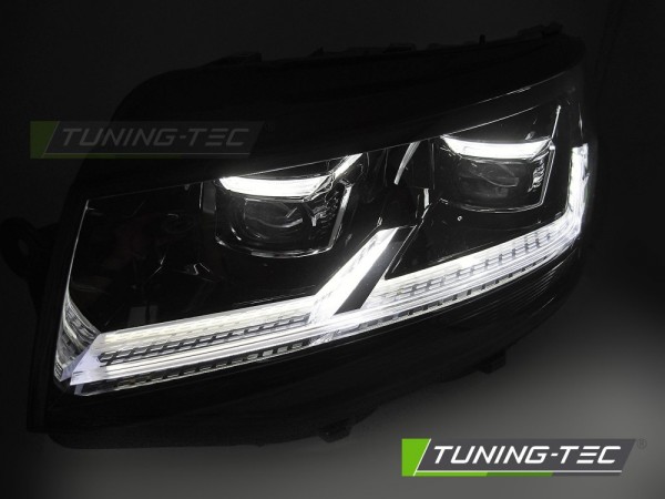 Voll LED Scheinwerfer Tagfahrlicht für VW T6 Bj. 15-19 Schwarz mit LED Blinker