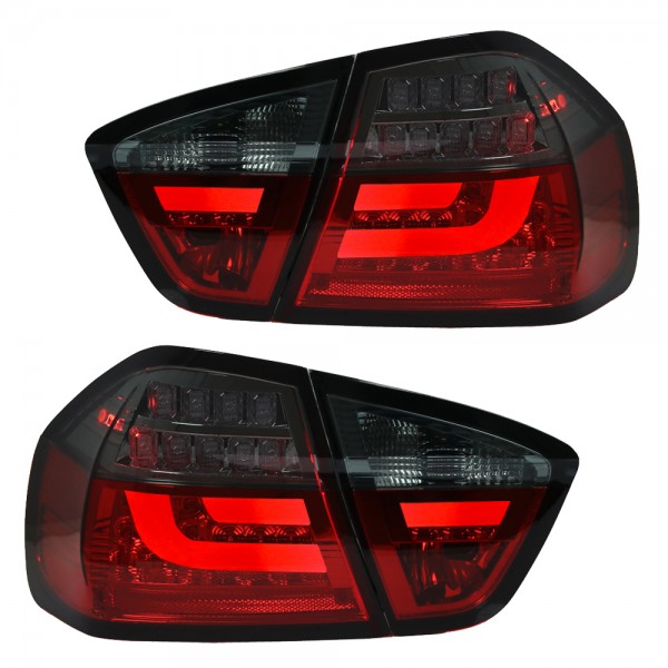 LED Lightbar Rückleuchten für BMW E90 Limo Bj. 05-08 Rot/Smoke
