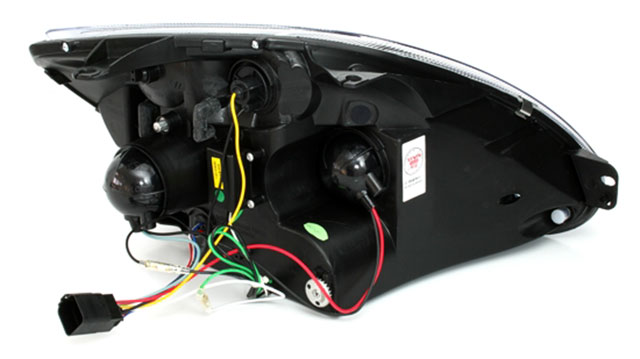 Scheinwerfer LED Tagfahrlicht Optik für Ford Fiesta MK6 Bj. 02-05 Schwarz, Fiesta  MK6, Ford, Scheinwerfer