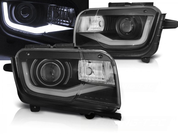 Scheinwerfer LED Tagfahrlicht Optik für Chevrolet Camaro Bj. 09-13 Schwarz LTI