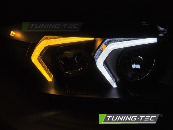 Scheinwerfer 3D Angel Eyes für BMW 3er E90 E91 Bj. 05-08 Schwarz mit LED Blinker