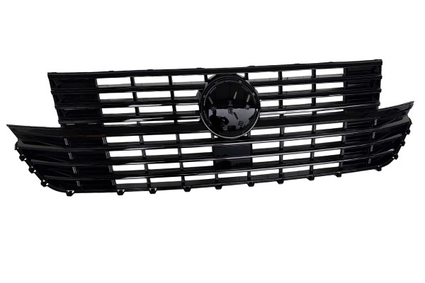 Frontgrill Kühlergrill mit Emblemhalter für VW T6.1 Bj. 19-24 Schwarz Hochglanz