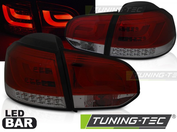 LED Lightbar Rückleuchten für VW Golf 6 (VI) Bj. 08-12 Rot/Smoke