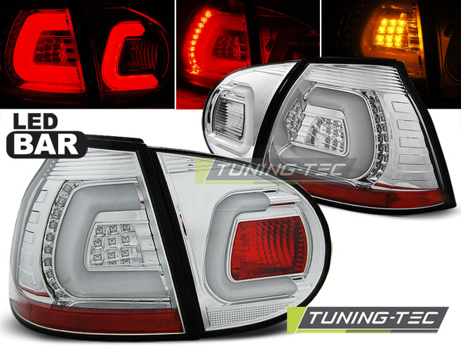 LED Lightbar Rückleuchten für VW Golf 5 (V) Limo Bj. 03-09 Chrom