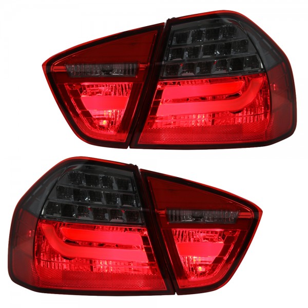 LED Lightbar Rückleuchten für BMW E90 Limo Bj. 05-08 Rot/Smoke