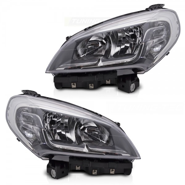 Scheinwerfer Halogen Set für Fiat Doblo 152 263 Bj. 15-22 Stellmotor DRL H7