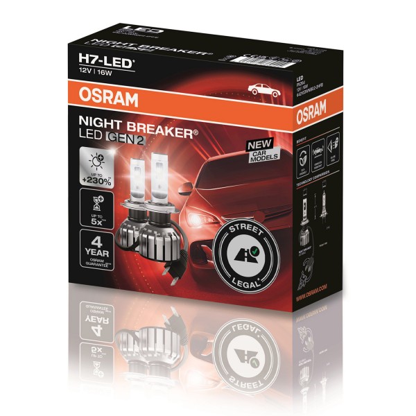 OSRAM H7 NIGHT BREAKER LED GEN2 Scheinwerferlampe +230% Helligkeit 12V 19W Glühbirnen