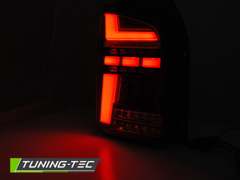 Voll LED Lightbar Rückleuchten für VW T5 Bj. 03-09 Smoke dynamischer Blinker (Flügeltüre
