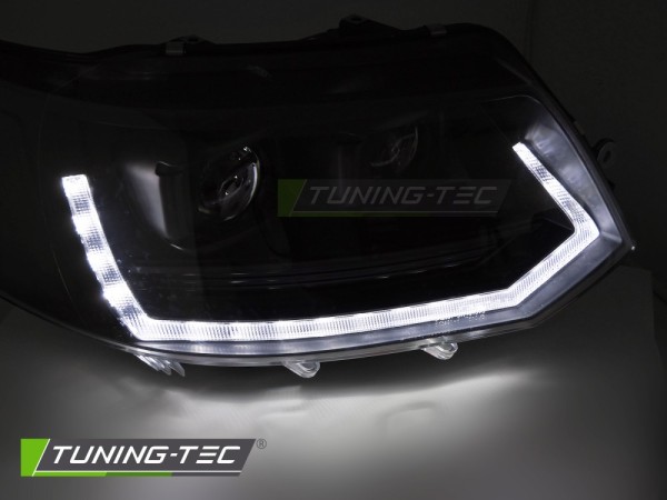 Voll LED Scheinwerfer Tagfahrlicht für VW T5 GP Facelift Bj. 10-15 Schwarz mit LED Blinker
