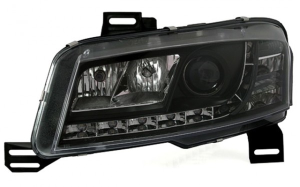 Scheinwerfer LED Tagfahrlicht Optik für Fiat Stilo Bj. 01-08 Schwarz