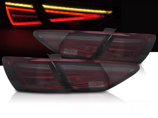 LED Lightbar Rückleuchten für Seat Leon 5F Bj. 12-16 Rot/Smoke (für Halogen)