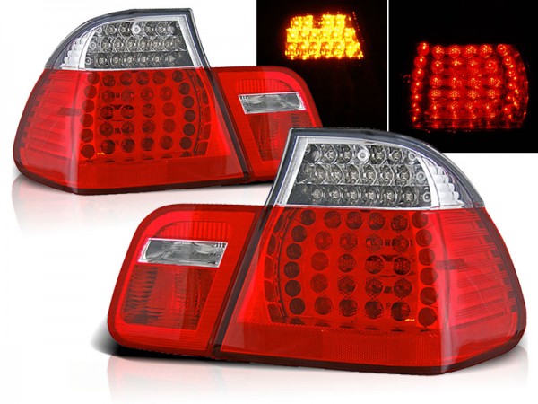 LED Rückleuchten für BMW E46 Limo Bj. 01-05 Rot/Chrom