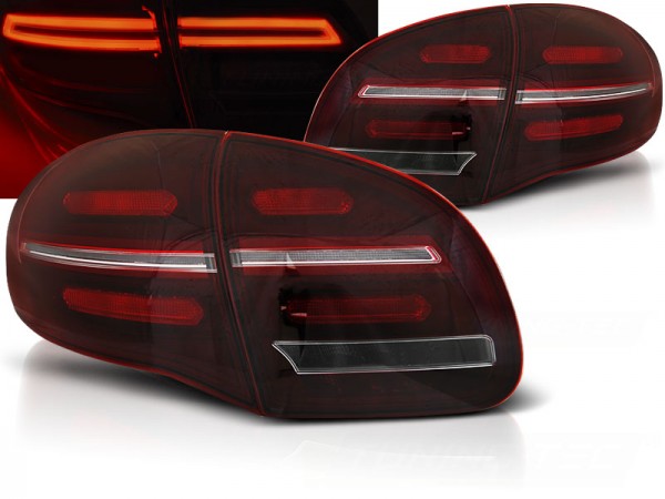Voll LED Lightbar Rückleuchten für Porsche Cayenne 958 92A Bj. 10-14 Rot/Chrom