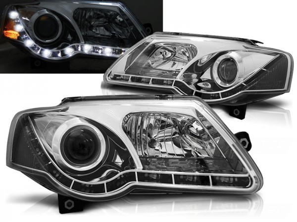 Scheinwerfer DRL LED Tagfahrlicht für VW Passat 3C B6 Bj. 05-10 Chrom