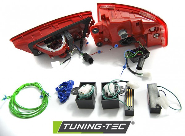 LED Lightbar Rückleuchten für Audi A6 4G C7 Limo Bj. 2011-2014 Rot/Chrom