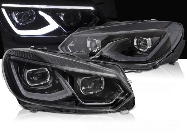 Voll LED Scheinwerfer Tagfahrlicht für VW Golf 6 Bj. 08-13 Schwarz mit LED Blinker